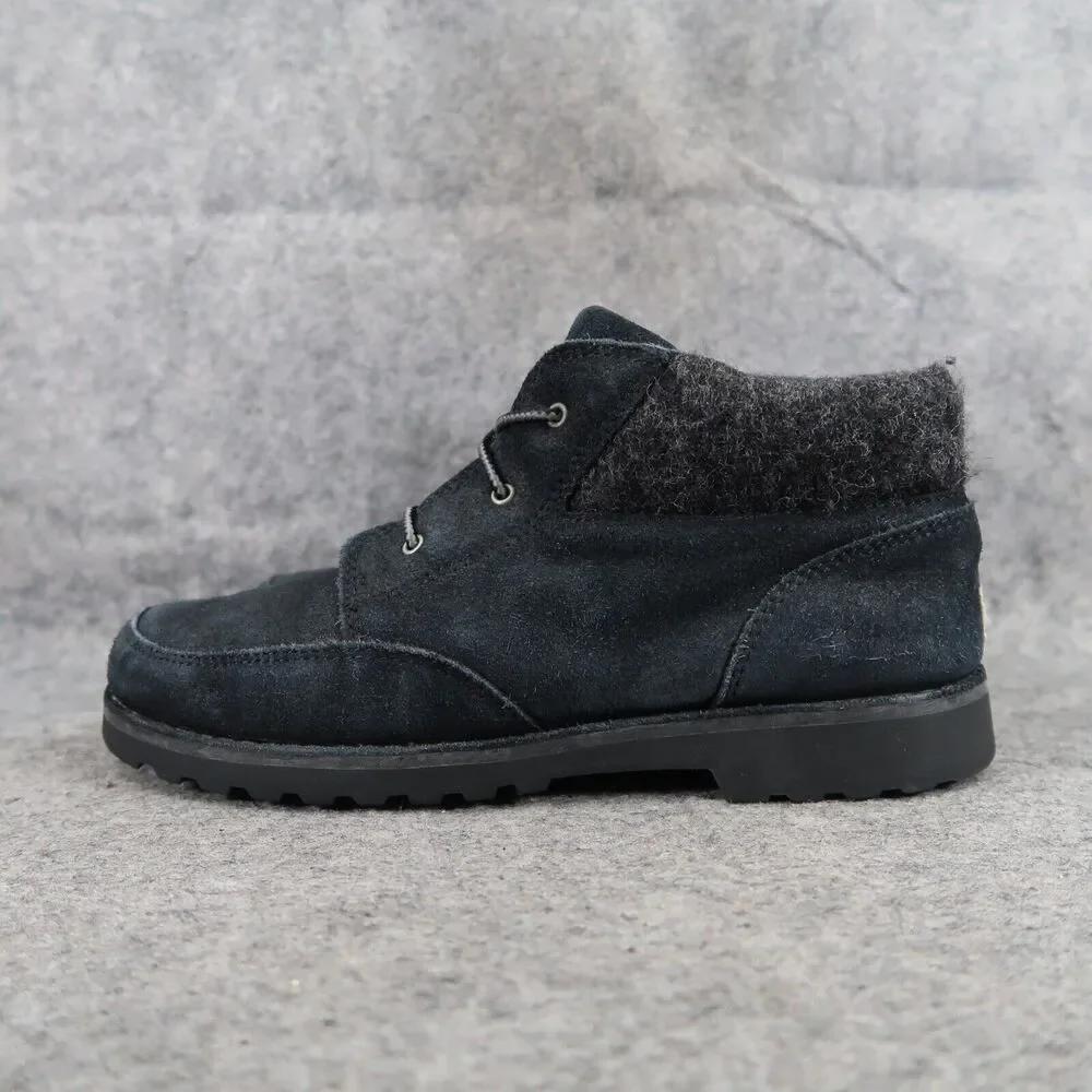 Ugg Shoes Kids 6 Boots Leather Winter Orin Wool Lace Up Black Comfort Casual Mid